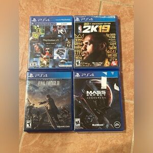 Lot Of PS4 Playstation 4 Video Games - Final Fantasy Mass Effect NBA 2K19